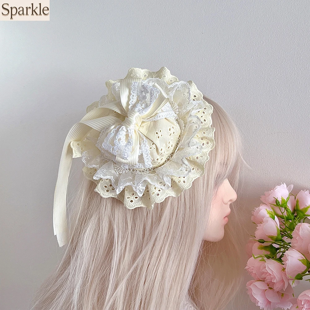Sweet Lolita Lace Ruffled Hair Clip | Multi-Color Bow Hair Accessory | Gift Box Set for Cosplay & Daily Wear