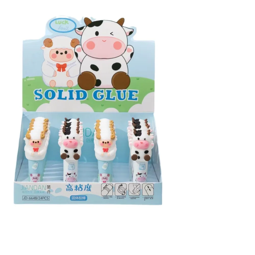 Material Safety Cute Cow Cattle Solid Glue Stick Strong Viscosity Non Toxic and Odorless Strong Adhesives Glue Stick