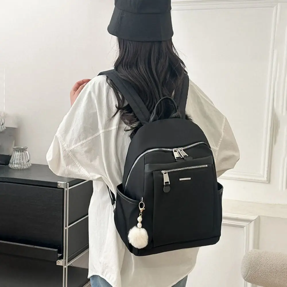 

Waterproof Nylon Shoulder Bag Large Capacity Travel Girl's Retro Backpack New Design Simple College Students School Bags Girls