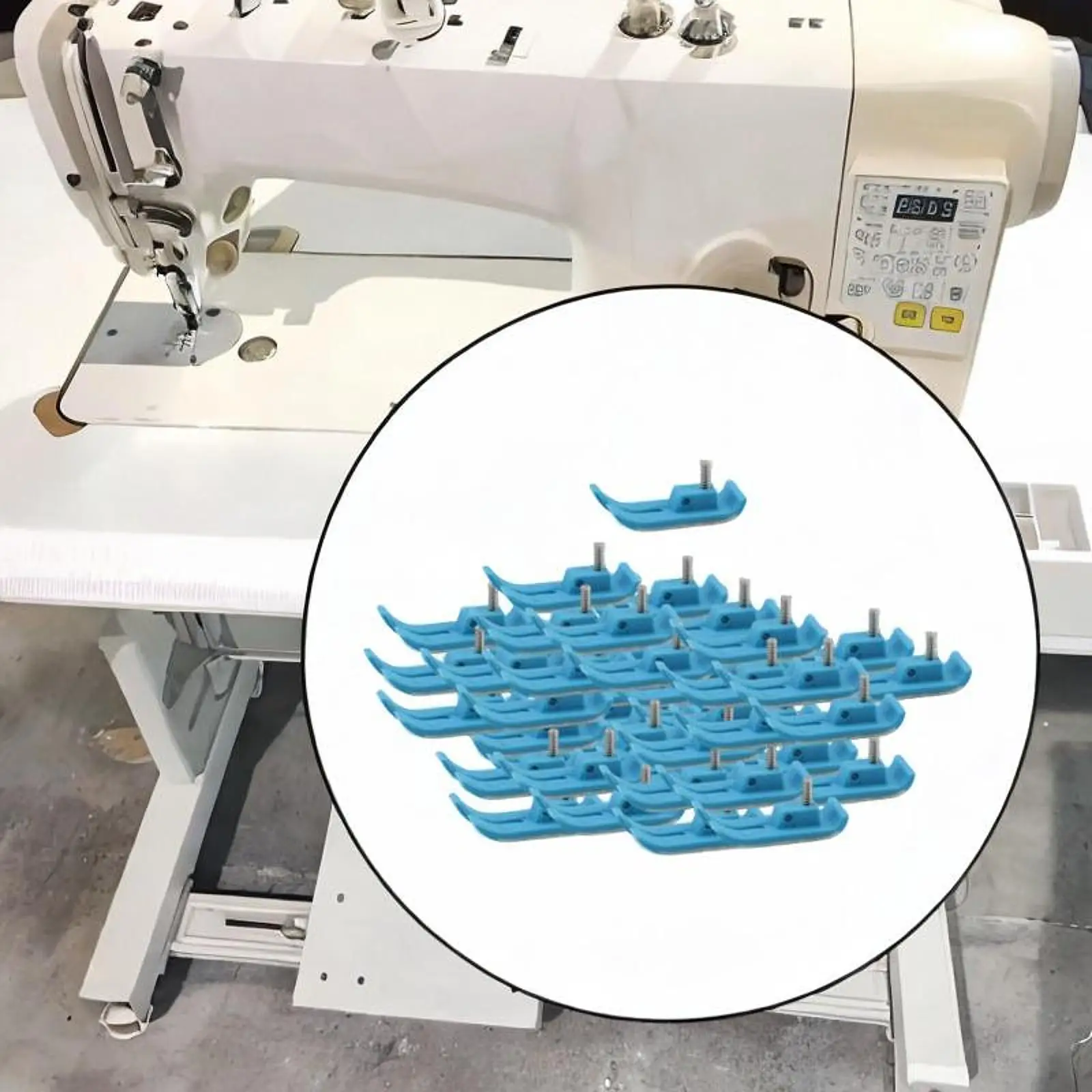 Unilateral Presser Foot Adjustable Left and Right PP Glide 100 Pieces for Flat Car Sewing Machine Smooth Even Feeding