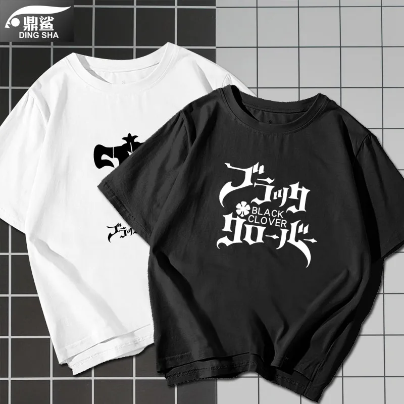 

Bla Four-le Clover T-irt ort Sve f Sve ex Student Cosplay Anime Cartoon round Ne Knitted Cotton Tee