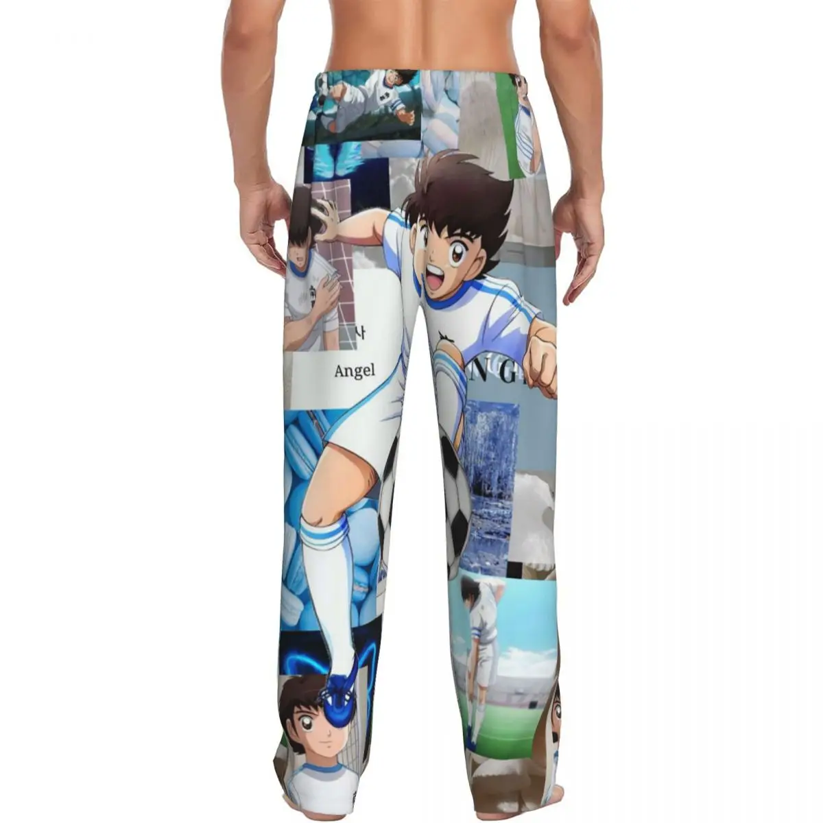 Custom Japan Football Manga Captain Tsubasa Ozora Men Pajama Pants Lounge Sleep Sleepwear Bottoms with Pockets