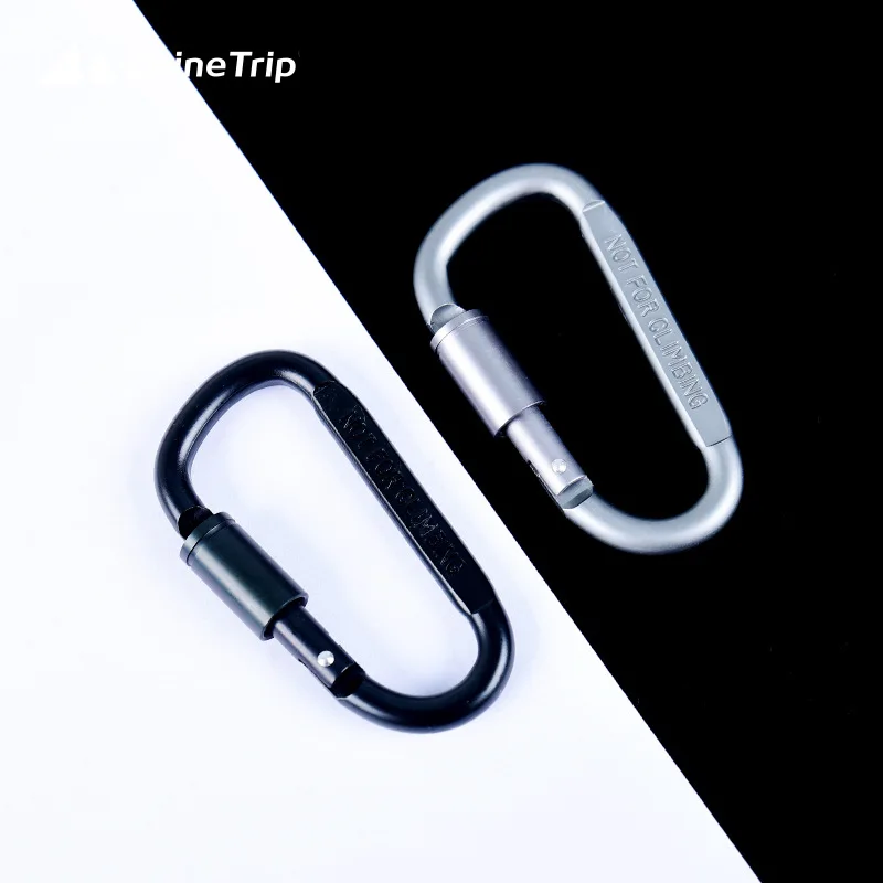 ShineTrip Aluminum Alloy D-type Quick Hanging Buckle with Lock Hook Multifunctional Mountaineering Buckle Backpack Buckle