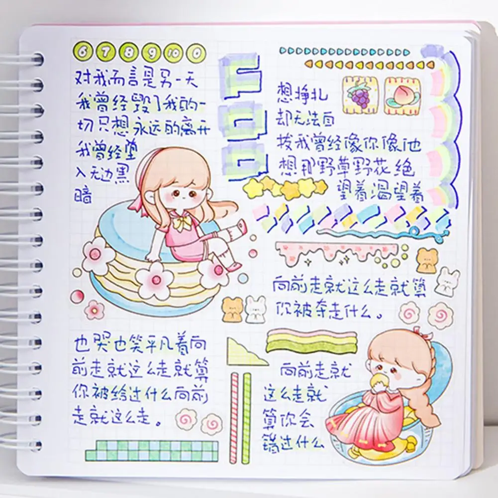 20Pcs Cartoon Sticker pratico diario Notebook Planner Scrapbook Sticker autoadesivo Scrapbook Sticker