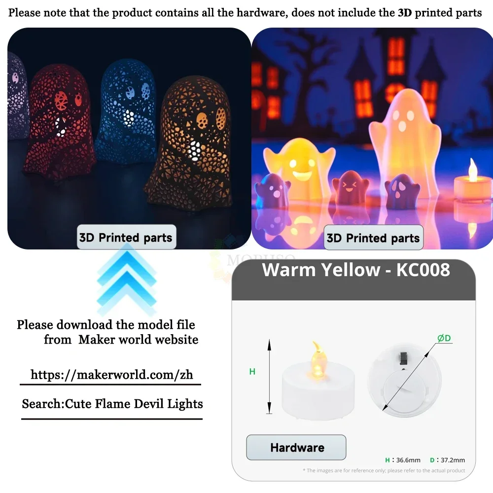 

Bambu lab 3D printer DIY Creative Model Devil Lights LED Model Halloween 3D Printing Component kit DIY LED Model ZH019/KC008KC18