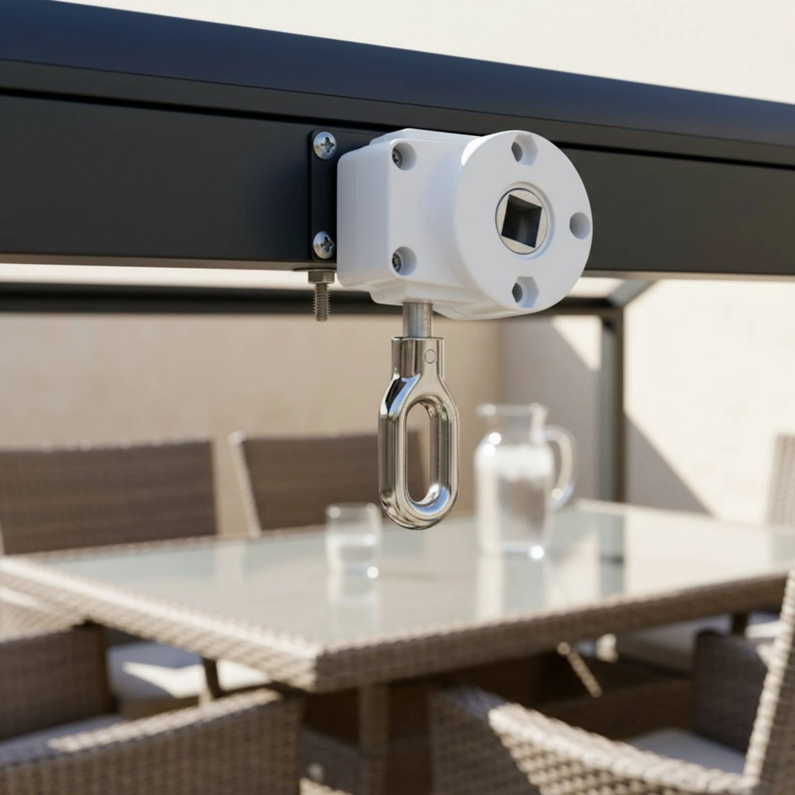 

Mechanical Awning Drive Gear Hand Crank Gearbox Smooth Operation Component for Outdoor Shade Solution