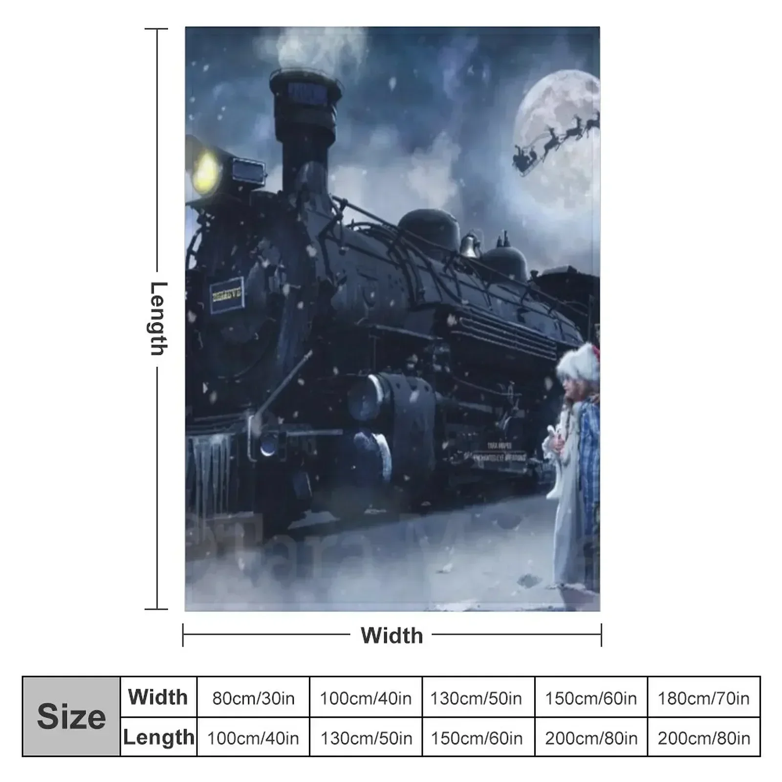 train polar express background Throw Blanket couch cozy soft plush fuzzy picnic outdoor blanket