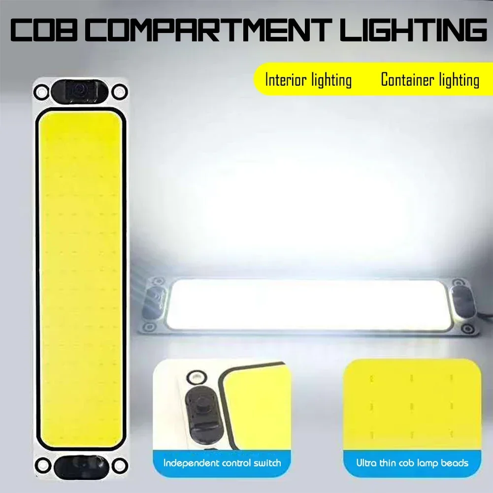 1x White Cob 108 SMD Led 12v 24v Panel Dome Lamp Auto Car Interior Reading Plate Light Roof Ceiling Interior Wired Lamp