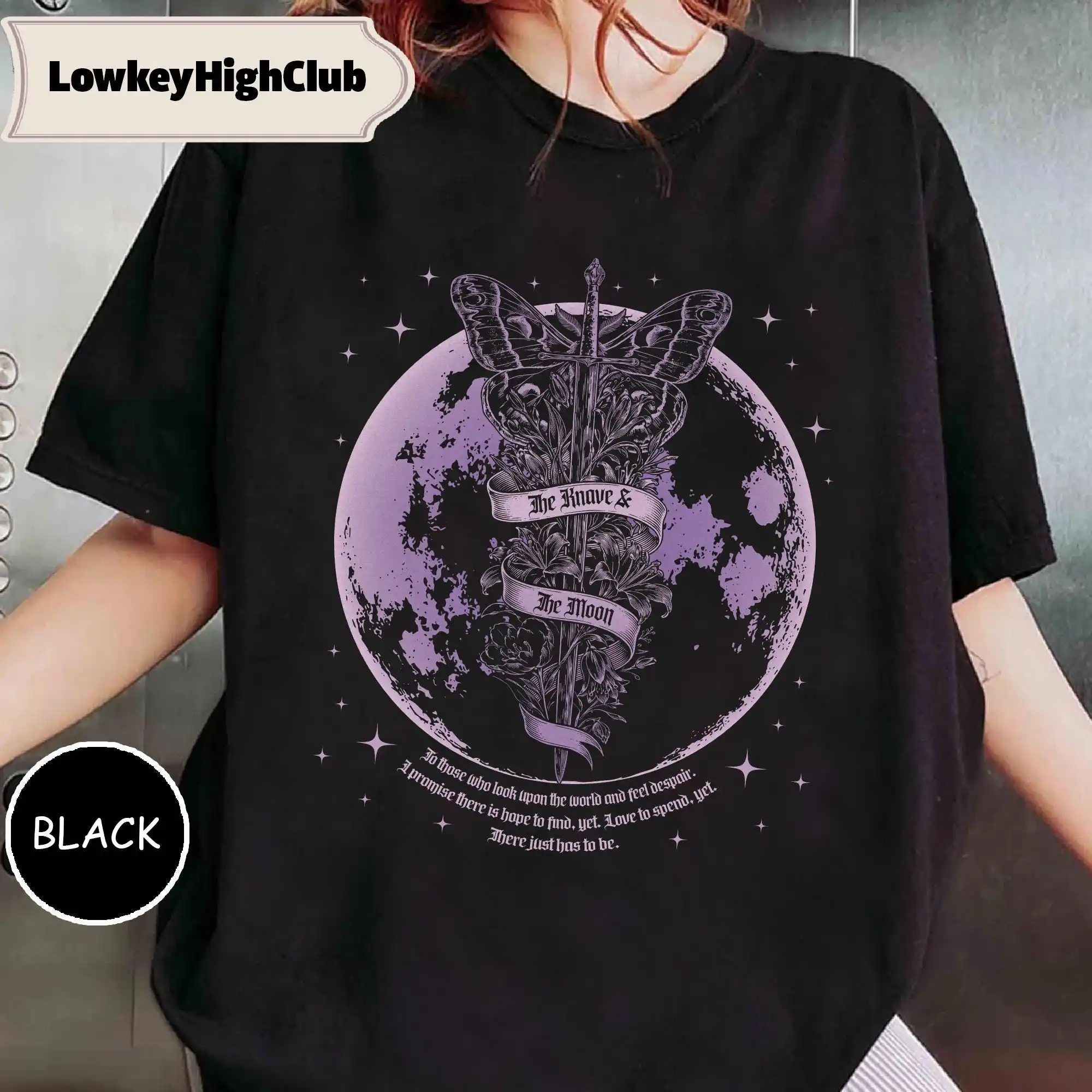The Knave and Moon Tshirt, Rachel Gillig Fantasy Shirt, Knight and Moth Book Tee, Dark Romantasy Reader