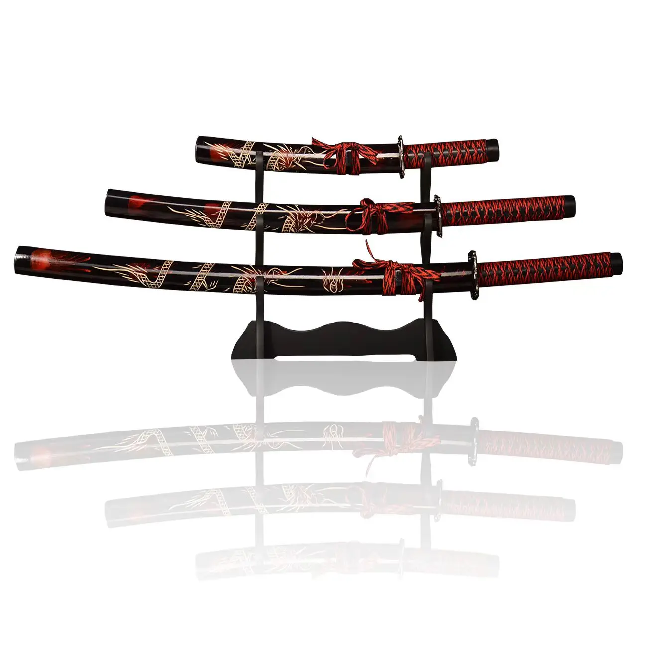 Épée décorative à motif de dragon, Katana, jouet populaire, vente en gros, cadeau de collection, 98cm, 77cm, 42cm, ensemble de 3 pièces