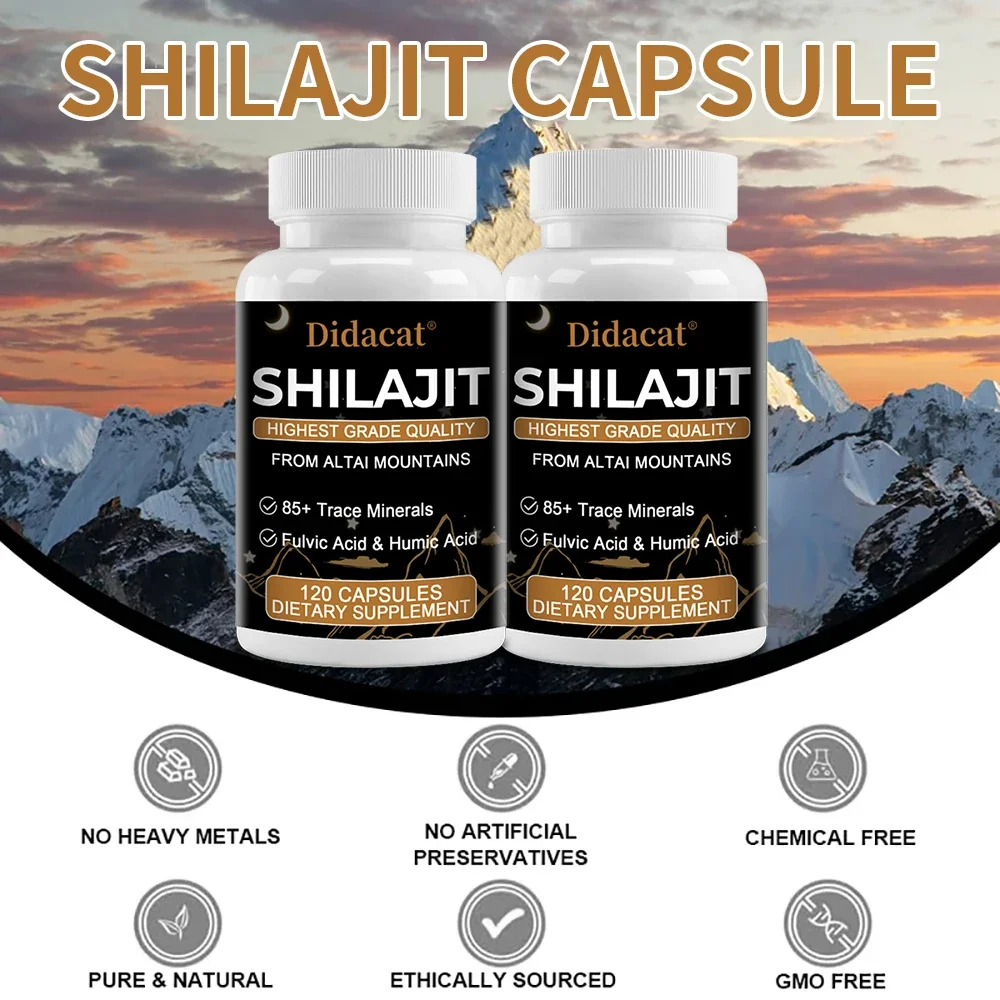 Shilajit Pure Himalayan Organic Shilajit Resin with 85+ Trace Minerals and Fulvic Acid, Humic Acid for Men and Women, Non-GMO