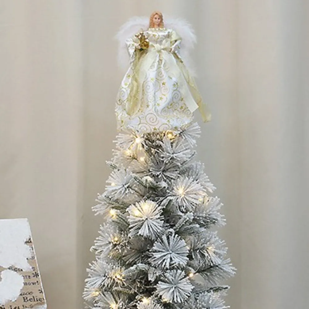 

Festival Angel Doll Tree Top Star Golden Delicate Christmas Tree Top Star Atmosphere Durable Christmas Angel Topper Xmas