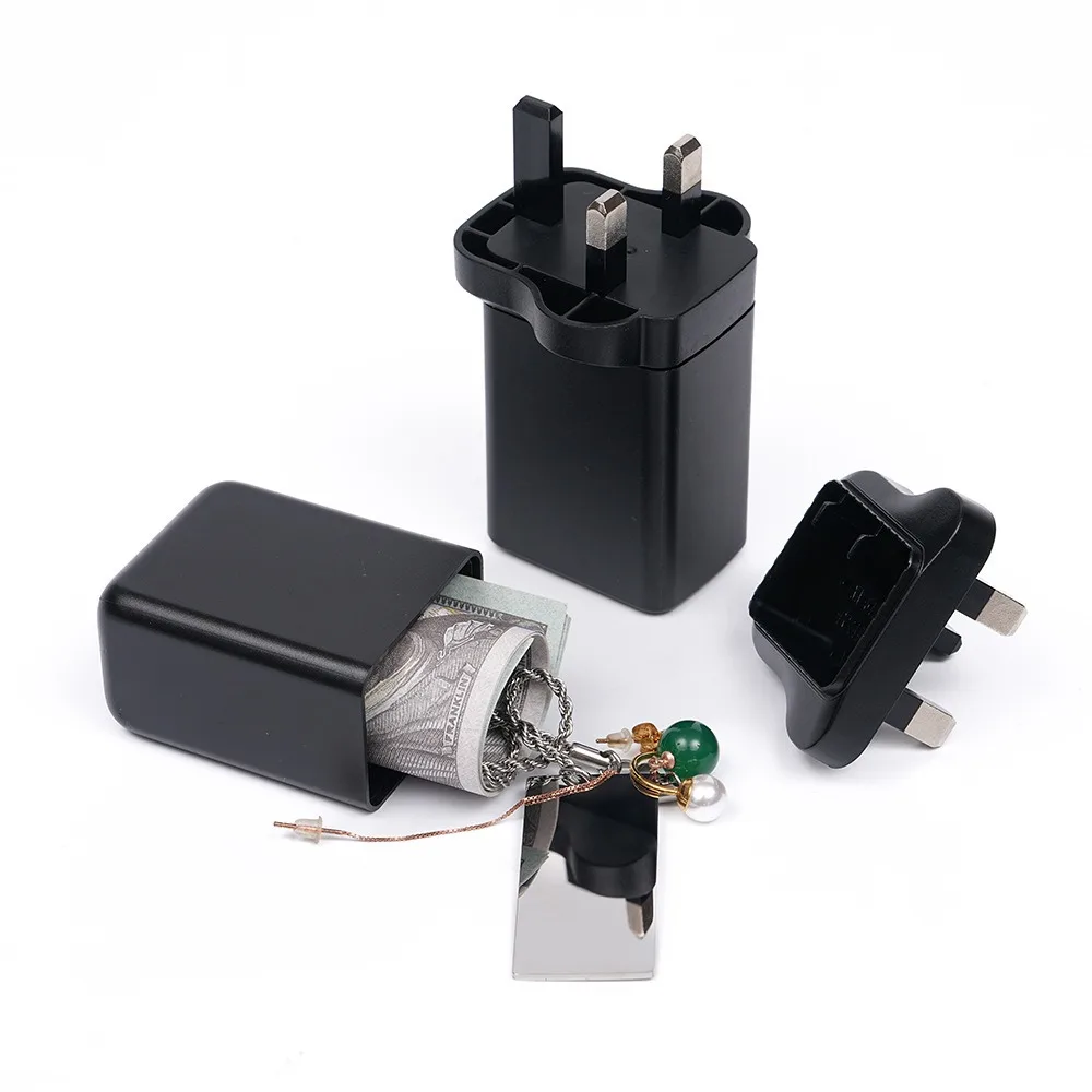 Large Capacity Fake Charger Plug, Funny Prank Prop, Hidden Storage Box, Simulation Power Adapter Organizer for Small Items
