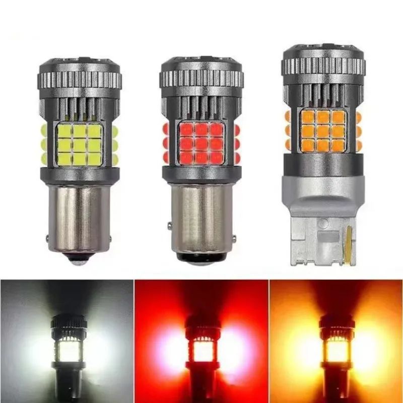 2pcs PY21W P21W BAU15S 1156 BA15S T20 W21/5W 1157 BAY15D Canbus Bulb 3030 36smd Car Brake Reverse Lamp