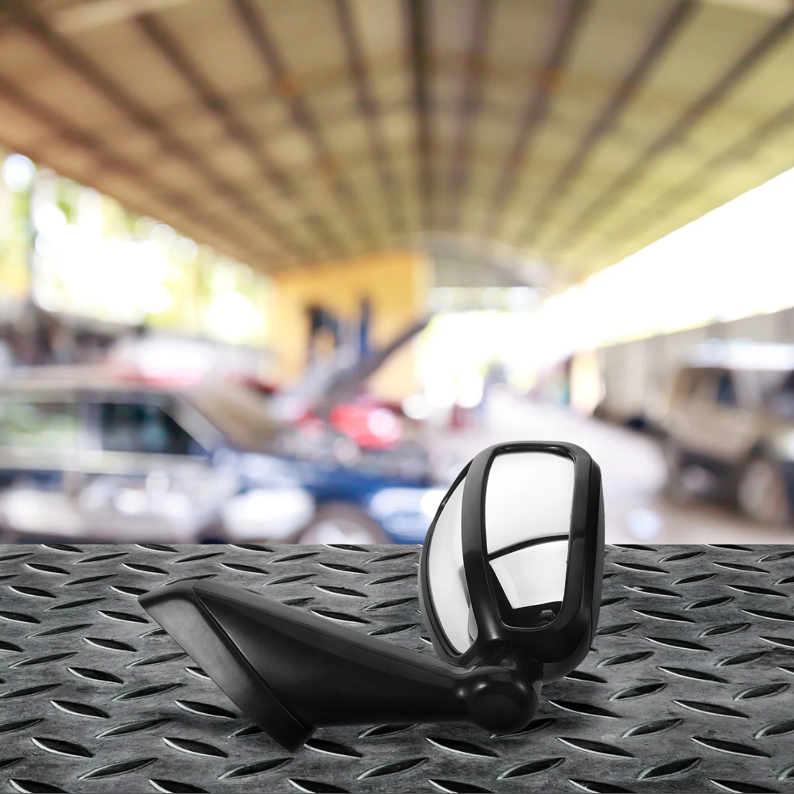 

Rearview Mirror for Engine Hood and Road Vehicles Heavy Duty Plastic Frame with Crystal Clear Glass Easy Install No Tools Needed