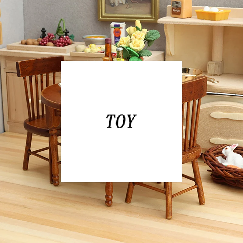 

1 комплект, 1:12, миниатюрные столы для кукольного домика, стулья, обеденный стол, кухонная модель, декор, игрушка, аксессуары для кукольного дома