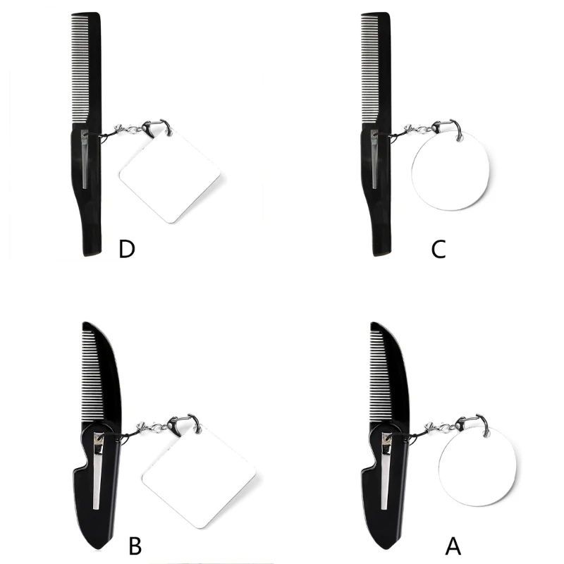 Folding Beard Comb with Mirror Mustache Comb Small Pocket Smooth Hair Comb for Men Everyday Grooming and Hair Care Dropshipping