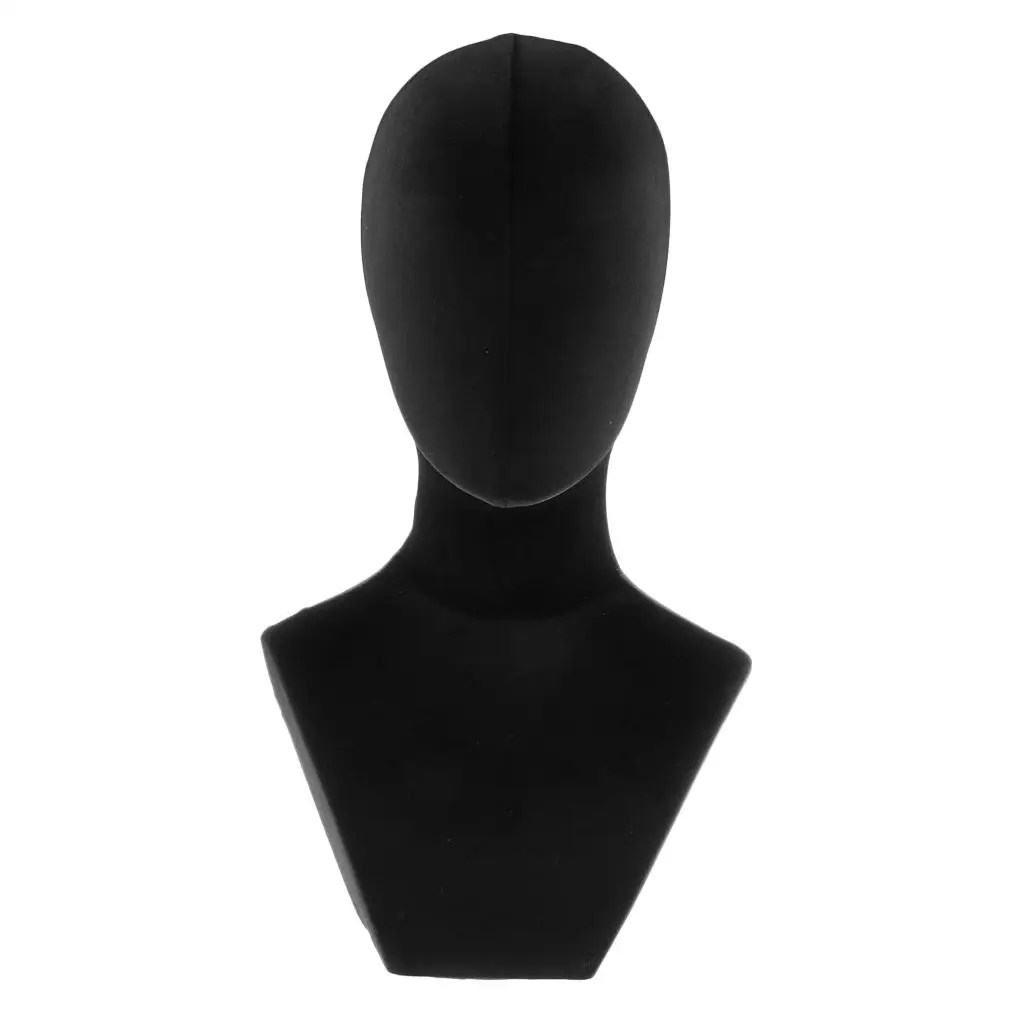 Freestanding Velvet Cover Model Head for Hat Jewelry Display Stand