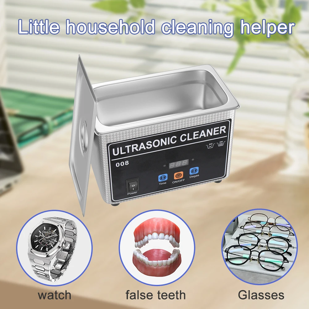 800ml 35w 60w 220v Household Ultrasonic Cleaner Machine Dentures Glasses Dental Bath Ultrasound Sonic Cleaning  Jewelry Cleaner