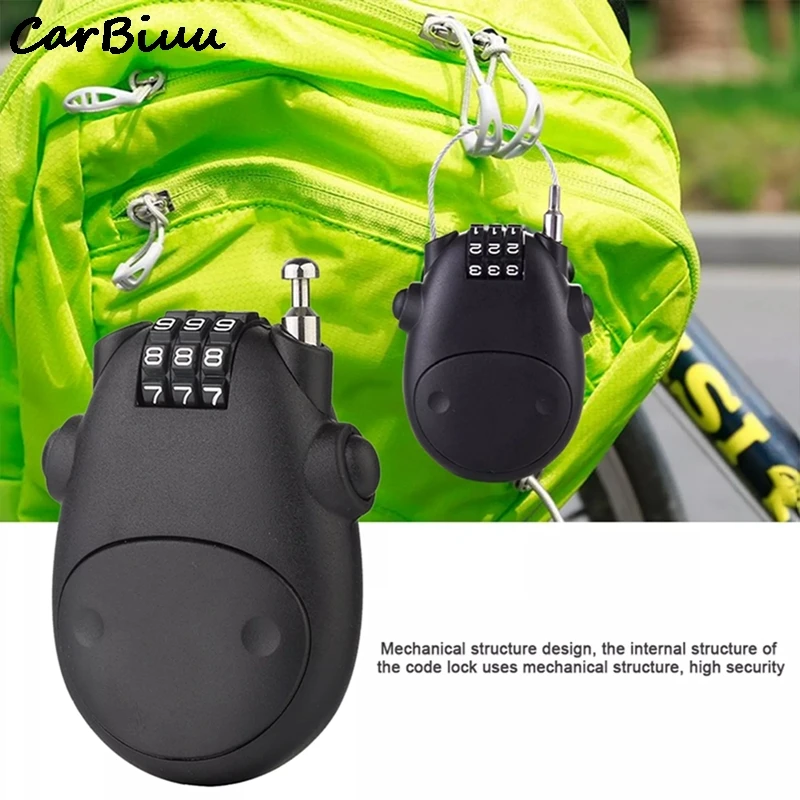 Motorcycle Helmet Password Lock Anti-theft Extended Wire Rope Electric Vehicle Locks Mini Locking Device Helmets Security Cable