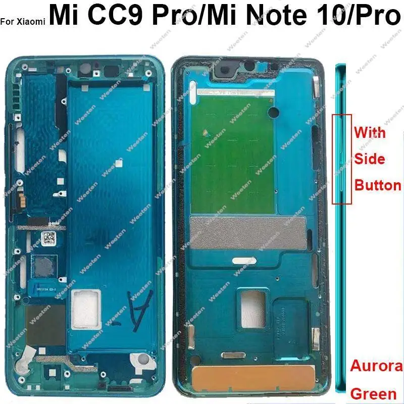 Middle Frame Housing For Xiaomi Mi Note 10 Note 10 Pro Mi Note 10 Lite Mi CC9 Pro Middle Frame Bezel Plate Chassis Cover Parts