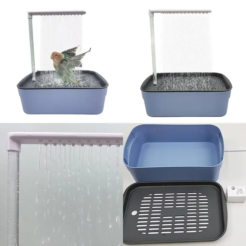 for Birds Bathtub Swimming Pool 1.5L Plastic Water Dispenser Parrot Grooming Accessories Bath Tub Cage Supplies