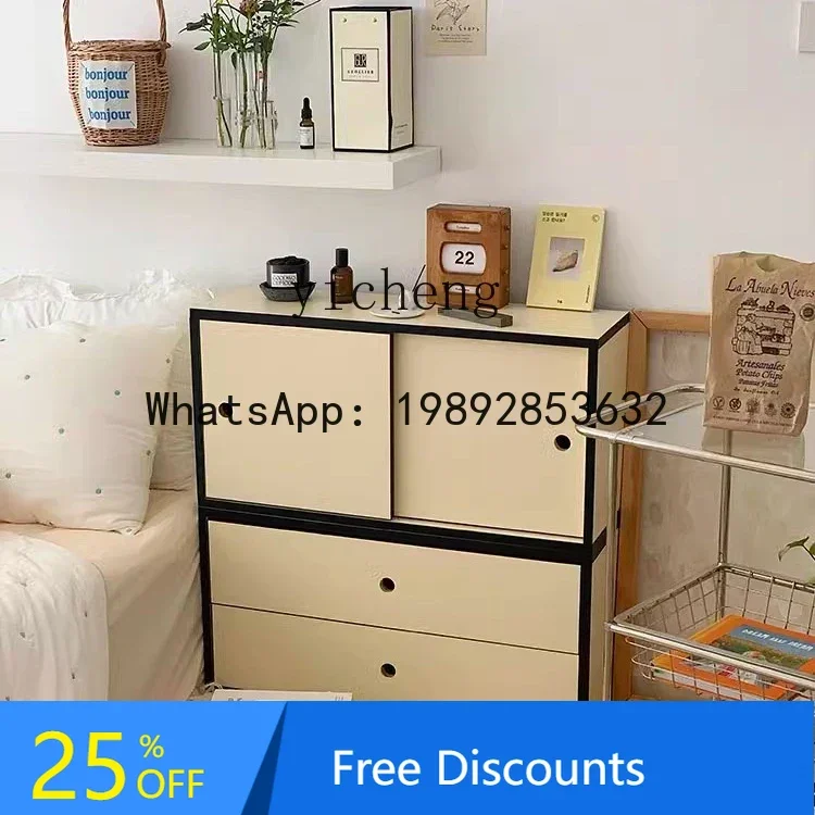 

Mid-Ancient Cream Style Module Assembled Cabinet Free Combined TV Cabinet Creative Storage Bookcase Floor Storage Cabinet