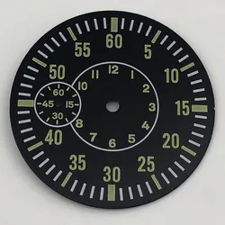 Timeaxis 38.9mm Sterile Dial Luminous Fit ETA6497 ST3600 Movement Watch Parts Black