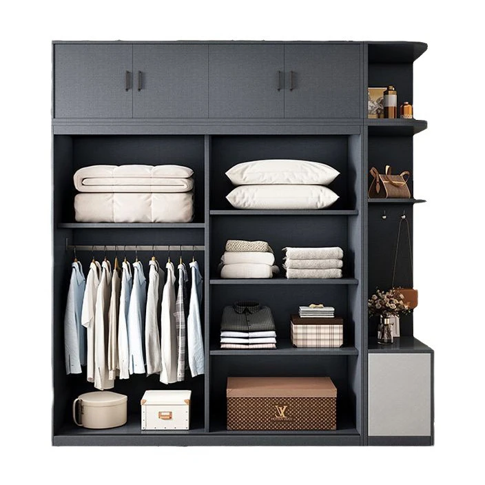 خزانة ملابس بتصميم مزيج الألوان، خزائن منزلقة لغرفة النوم، تخزين متعدد الوظائف #3