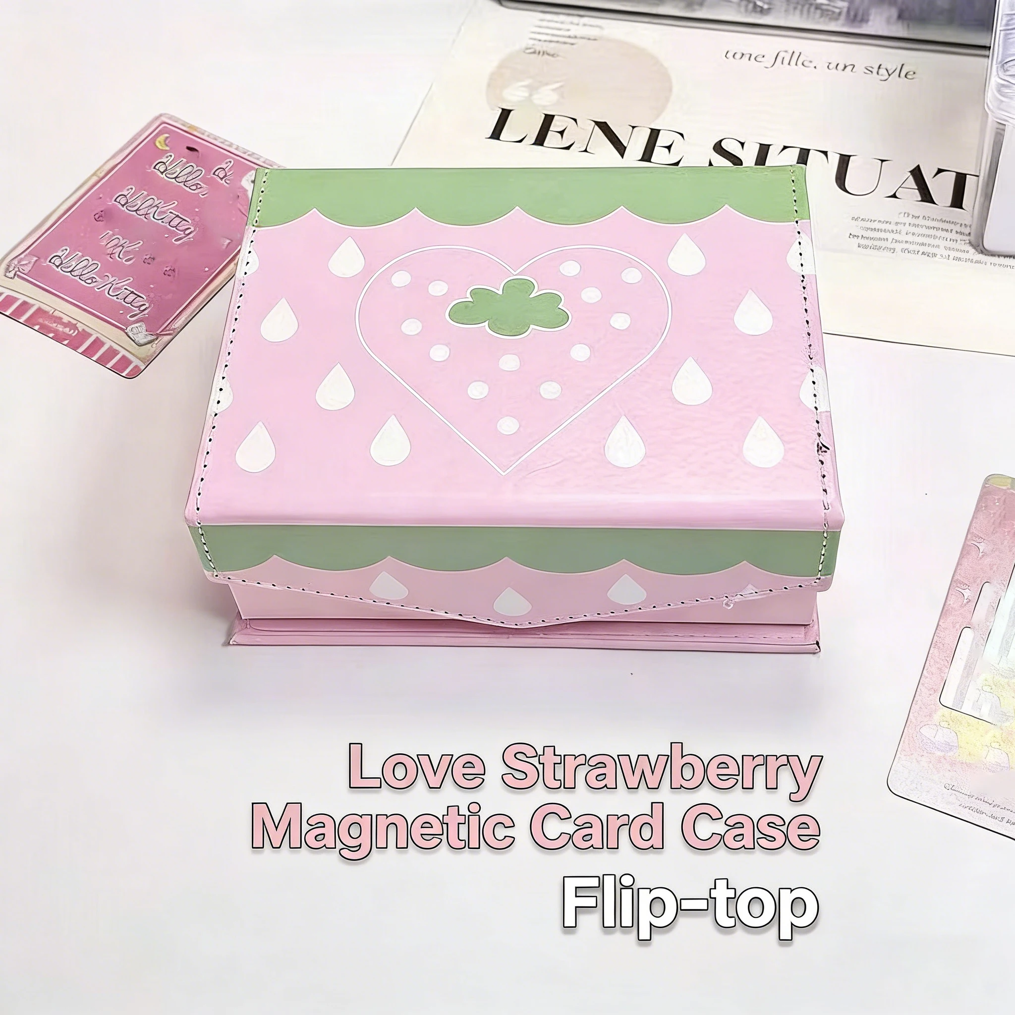 Nueva Caja Magnética con Diseño de Corazón de Fresa para Regalo, Caja de Almacenamiento de Llaves a Prueba de Polvo, Caja de Almacenamiento de Escritorio, Regalo Bonito