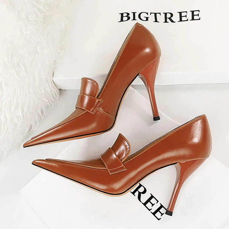 BIGTREE 2024 Spring Autumn Fashion Concise Pumps Women Thin Heels Pointed toe Head Party Shoes Zapatos De Mujer