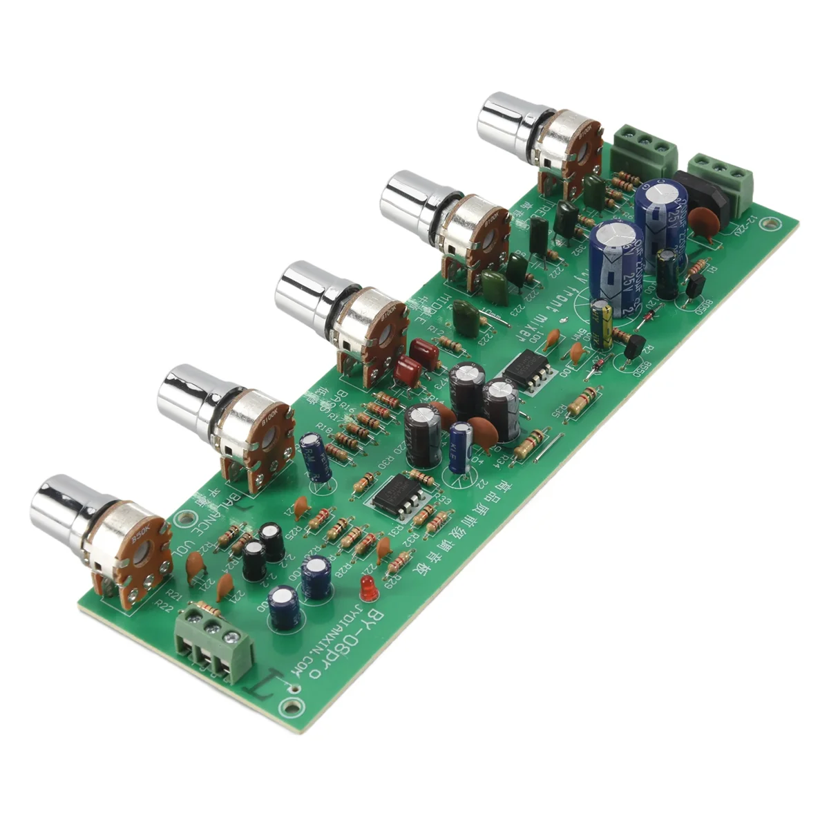 2.0 HIFI AN4558 Audio Preamplifier Bass Midrange Treble Balance Adjustable Audio Preamp Finished Board with Tone Control