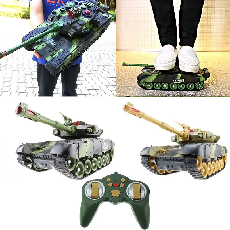 54Cm RC Tank 2.4G Remote Control War Tank Large Military Models Light Sound Radio Controlled Toys for Boys Children Xmas Gifts