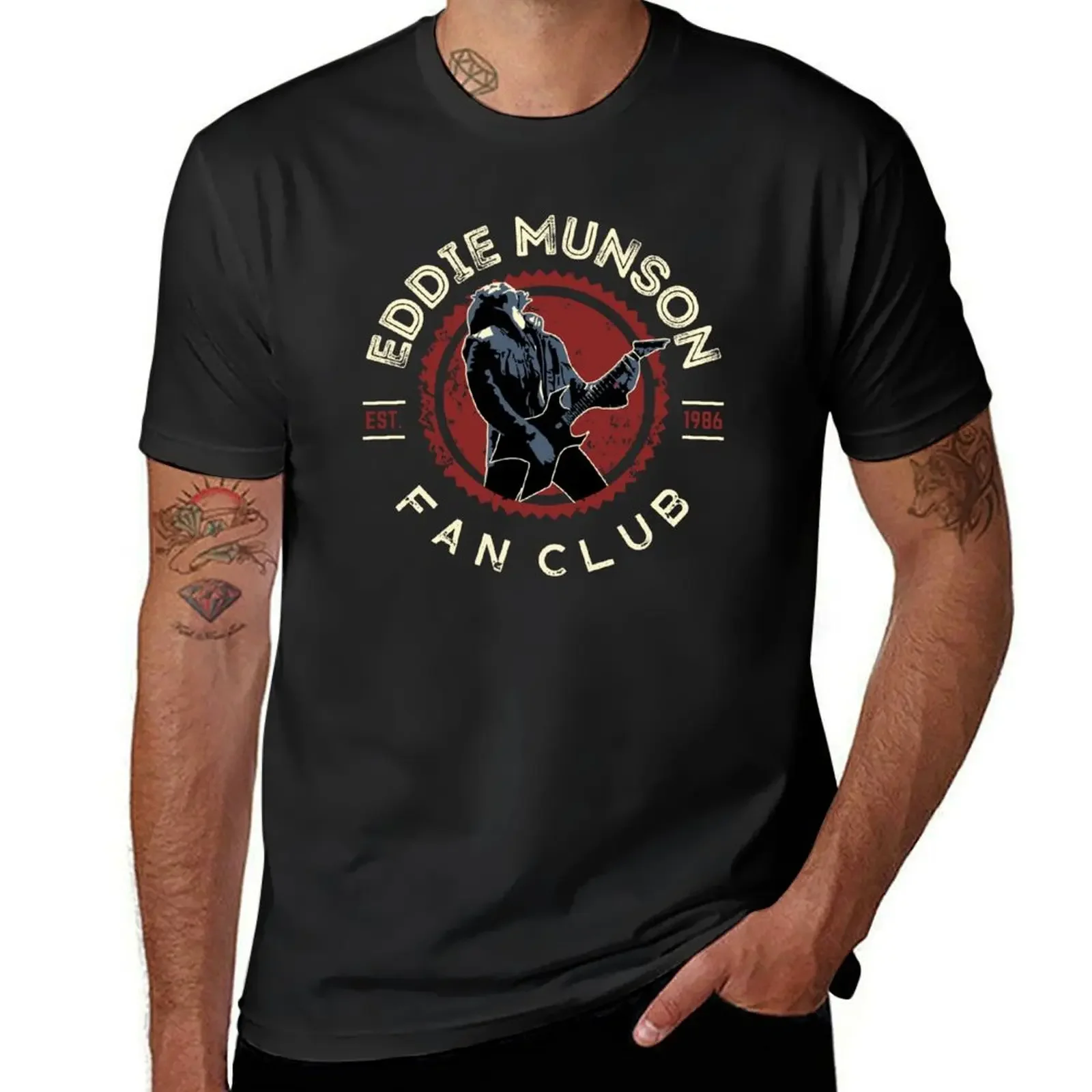 

Eddie Munson Guitar Fan Club T-Shirt summer tops designer shirts for a boy oversized t shirt mens workout shirts