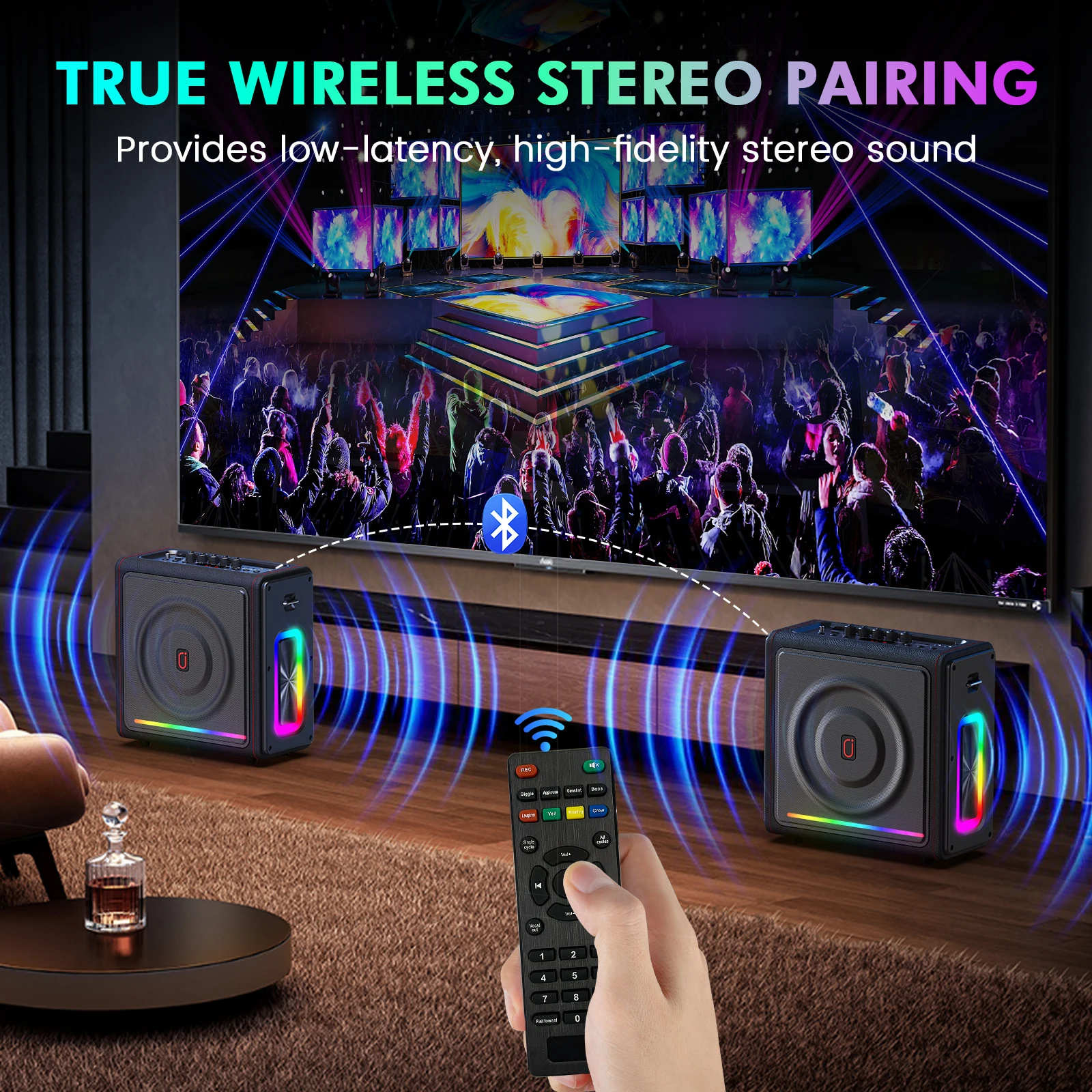 Karaoke Machine with Bluetooth 5.3 Speaker and 2 Wireless Mics