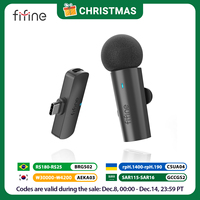FIFINE Wireless Lavalier Microphone with Type-C interface for Phone/PC,Crystal Clear Recording for Streaming, Vlogs & Interviews