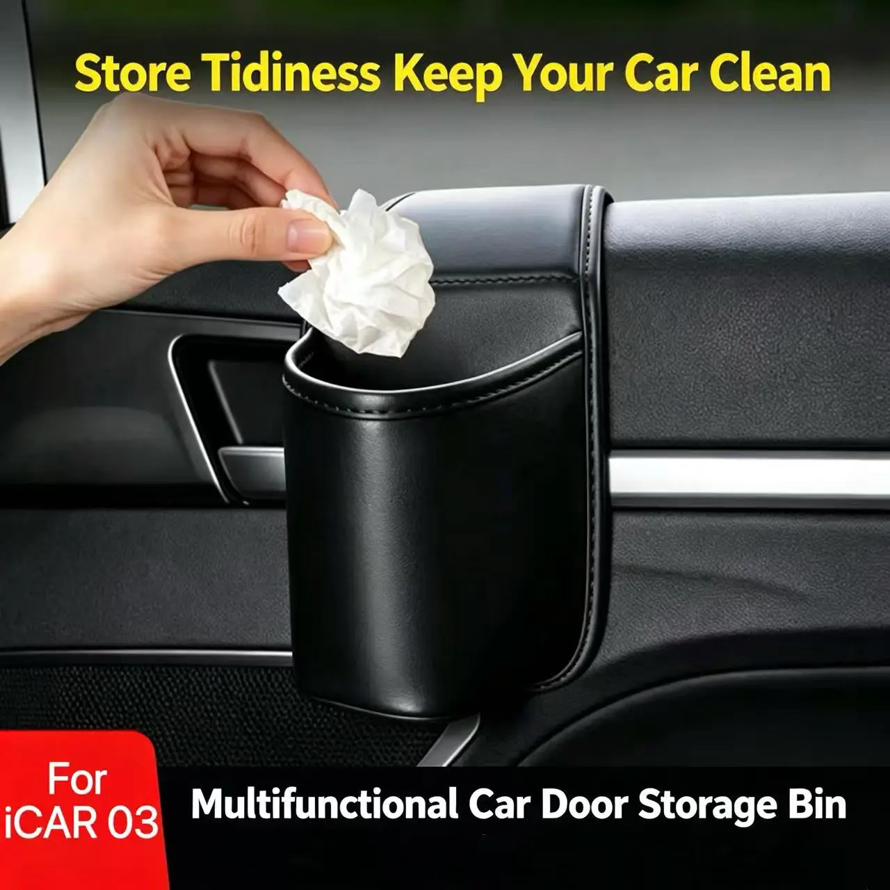 2Pcs For iCAR 03/03T Door Storage Box Cup Holder Organizer Side Pocket Phone Holder Beverage Rack Multi-function Beverage Holder
