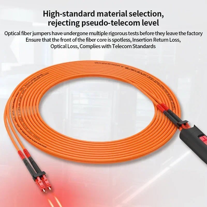 AMPCOM OM2 LC-LC UPC 50/125 Multimode Duplex LSZH Fiber Optic Patch Cable Fiber Optical Jumper Support Customization