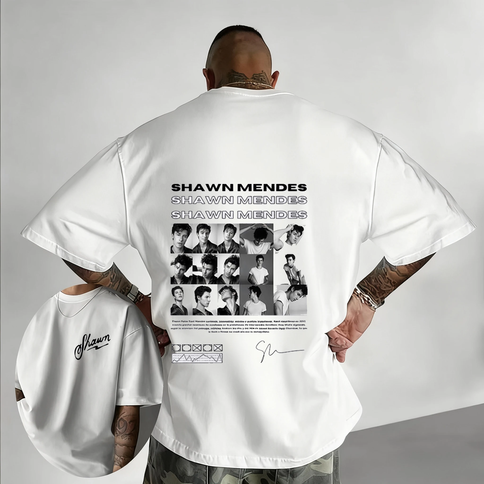 تي شيرت برسومات مغني الراب شون مينديز 2025 للرجال والنساء، تي شيرت هيب هوب ريترو صيفي مطبوع 100% من القطن الخالص #1