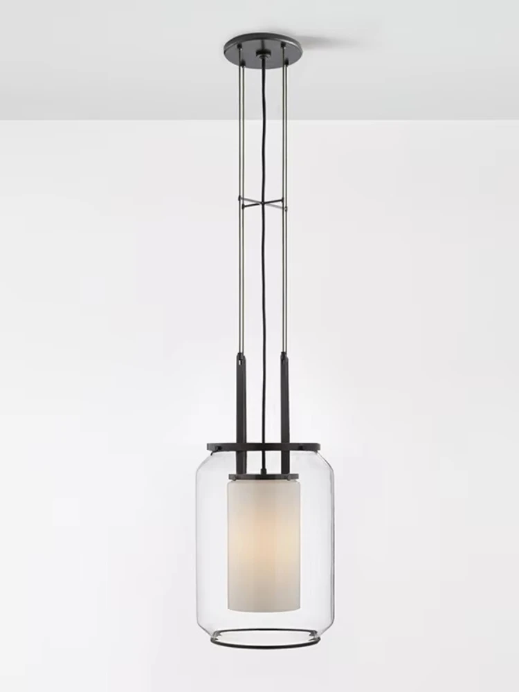 7.87 inch Nordic designer chandelier glass living room sofa TV background art dining room bar bedroom light