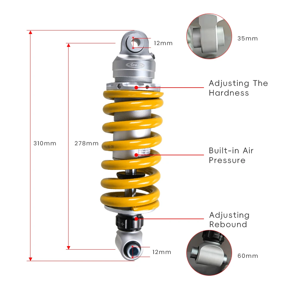 For YAMAHA YZF R3 YZF-R3 / ABS / YZFR25 YZF R25 / MT03 MT-03  Monoshock Rear SuspensionAir Shock Absorber  Absorber