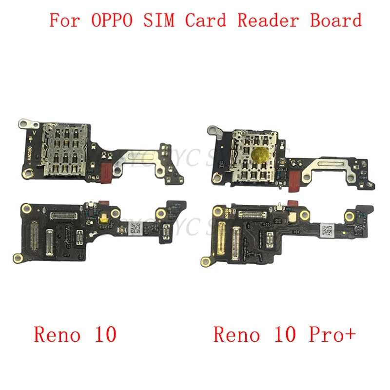 Sim Card Reader Holder Pins Tray Slot For OPPO Reno 10 Pro+ Sim Card Reader Board Flex Cable Repair Parts