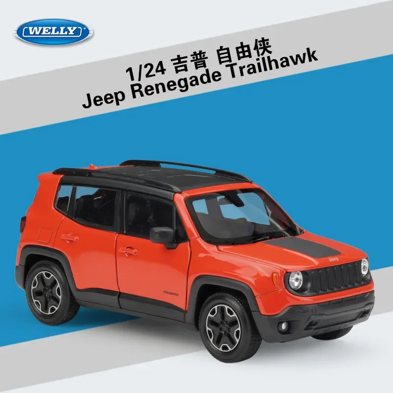 

WELLY 1:24 Jeep Renegade Trailhawk SUV Car High Simulation Metal Diecast Alloy Vehicle Model Toy Cars For Boys Gift B92