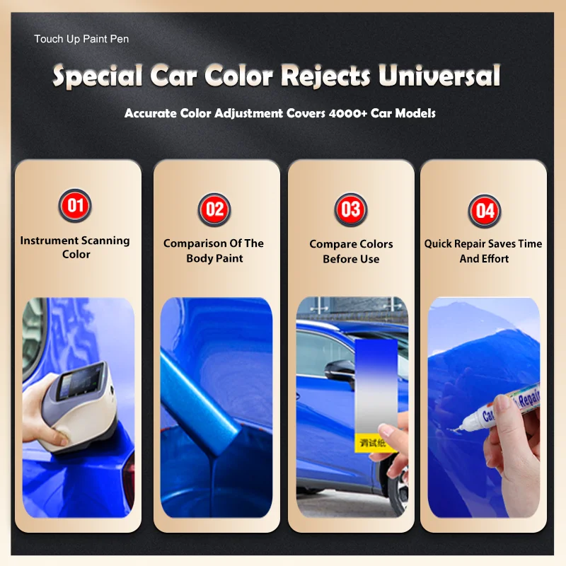 قلم إصلاح طلاء السيارات لسيتروين إليسي 1982-2025 ملحقات إصلاح الخدش 4 قطعة #3