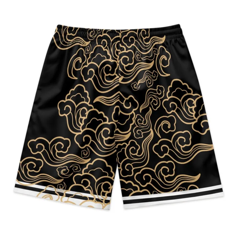 Magic Cloud Print Men's Drawstring Waist Shorts Quick Dry Breathable Polyester Sport Shorts Streetwear Shorts