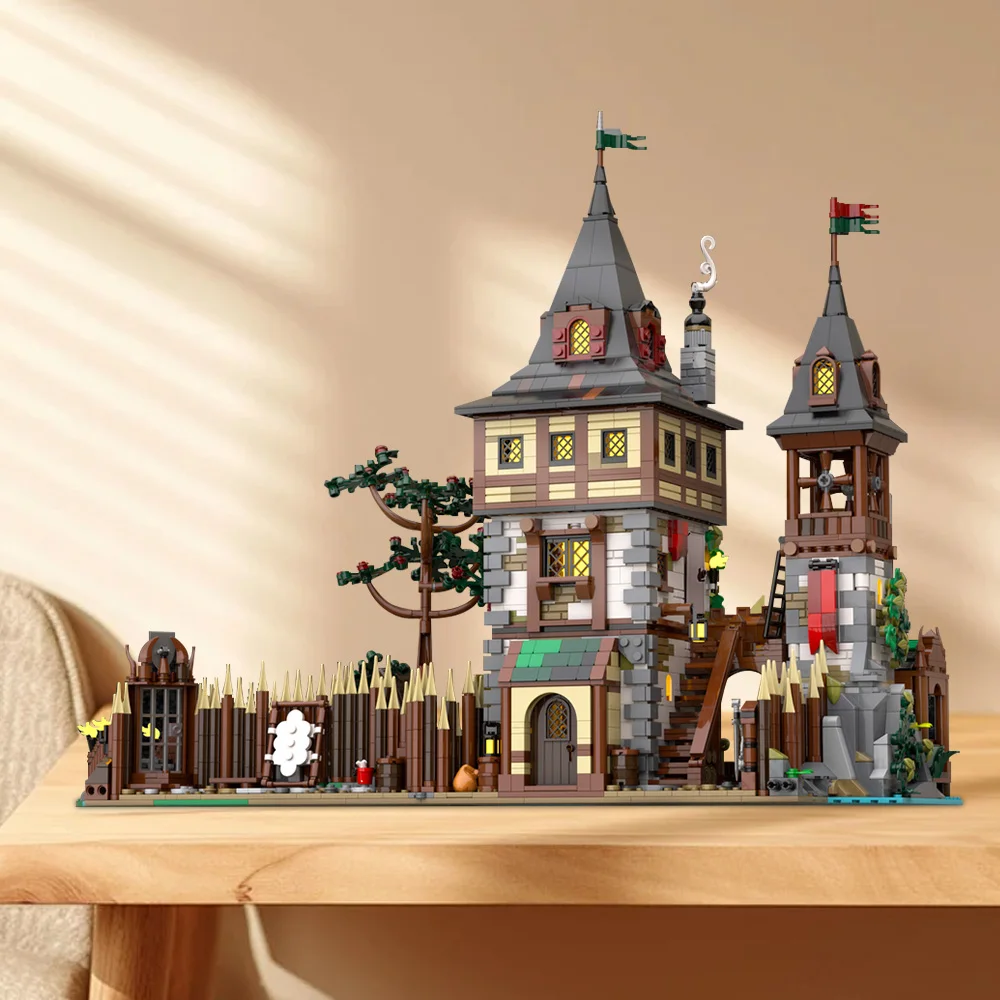 

MOC Bear Lord's Castle, модель кирпичей, модульный медведь Lord's Castle, архитектурные строительные блоки, сборные игрушки, подарки на день рождения для детей