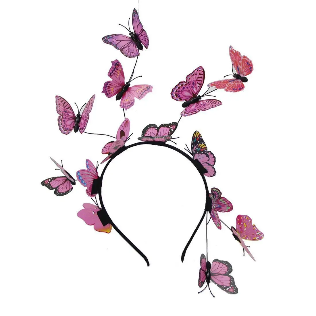 Beautiful Butterfly Headband for Women Fairy Garland Headdress Simulation Hair Accessories Props for Bride, Performances, Photos