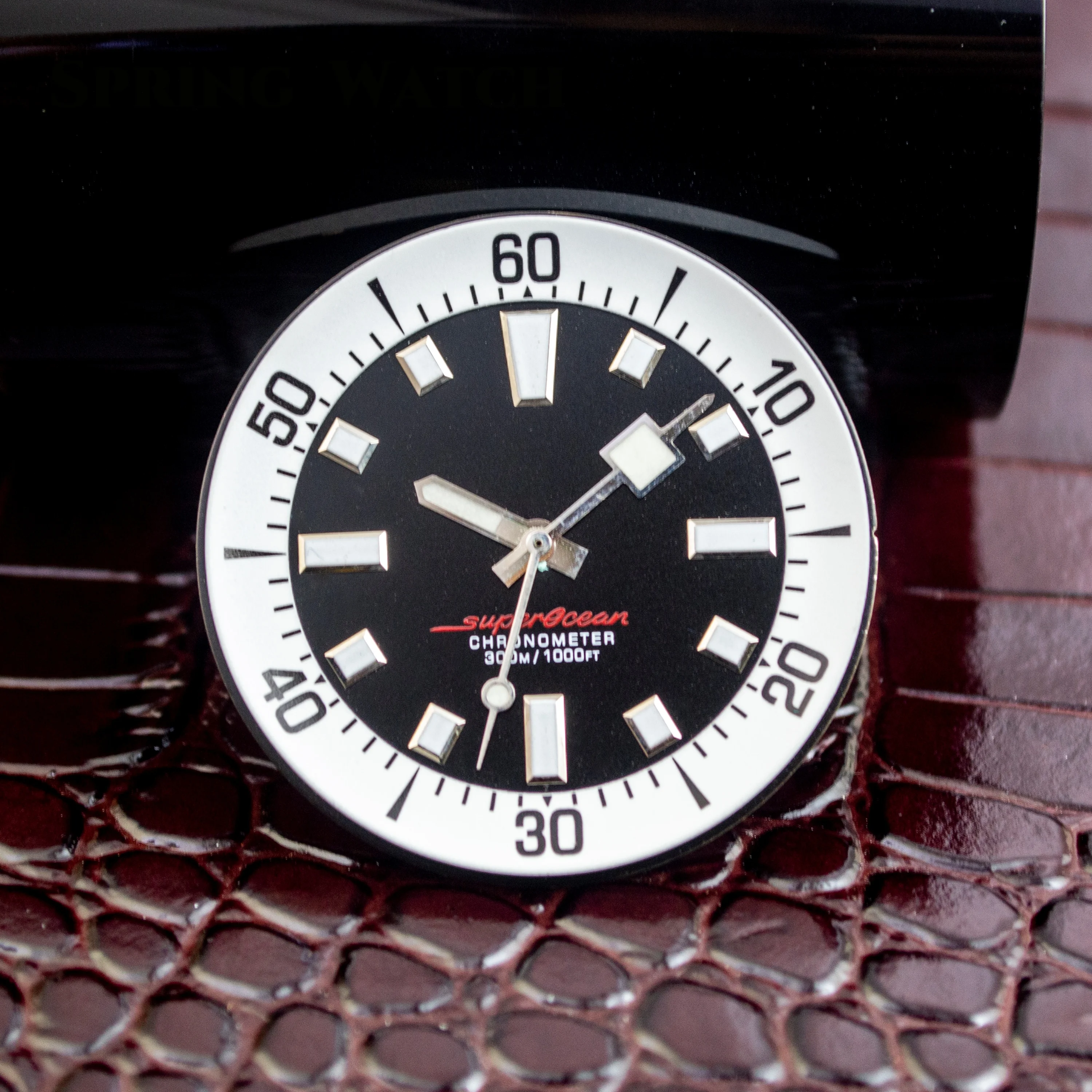 for SUPEROCEAN 33.5mm Watch Dial Hands NH35 Watch Pointers fit NH35 NH36 Movement Green Luminous Watch Faces Blue Luminous Hands