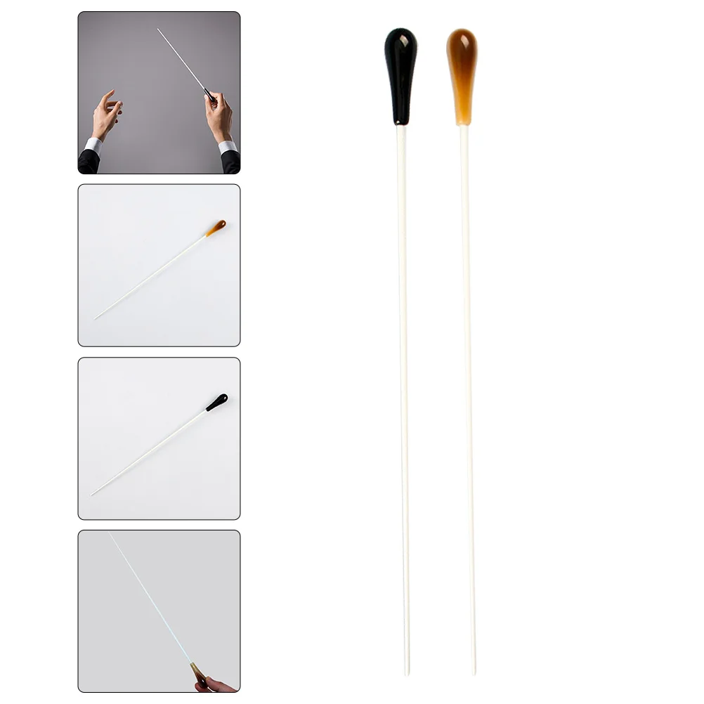 

2pcs Concert Conductor Baton Lightweight Resin Handle Long Music Performance Baton For Orchestra Show Outdoor Use