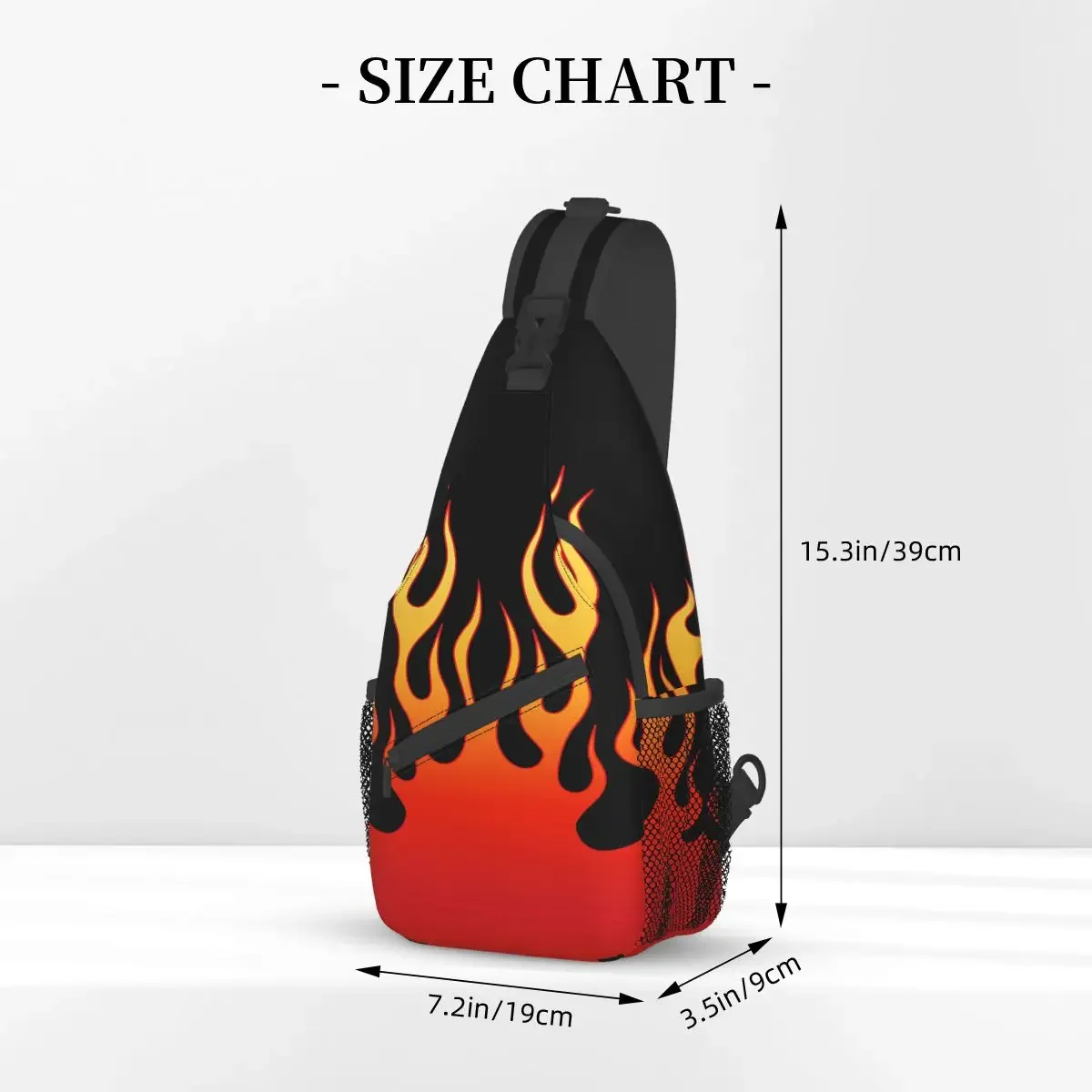 Crossbody Bag Sports Flame Design Chest Bag Unisex Women Man Fashion Shoulder Backpacks Travel